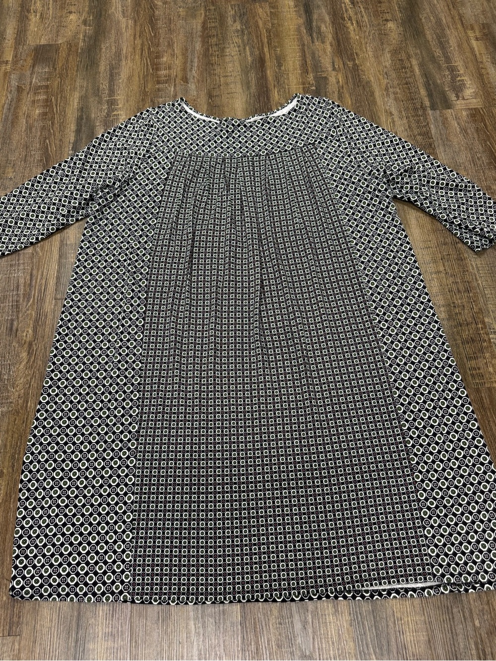 J Jill Women's Black & Green Geometric Patterned Shift Dress 2XL - Picture 12 of 15